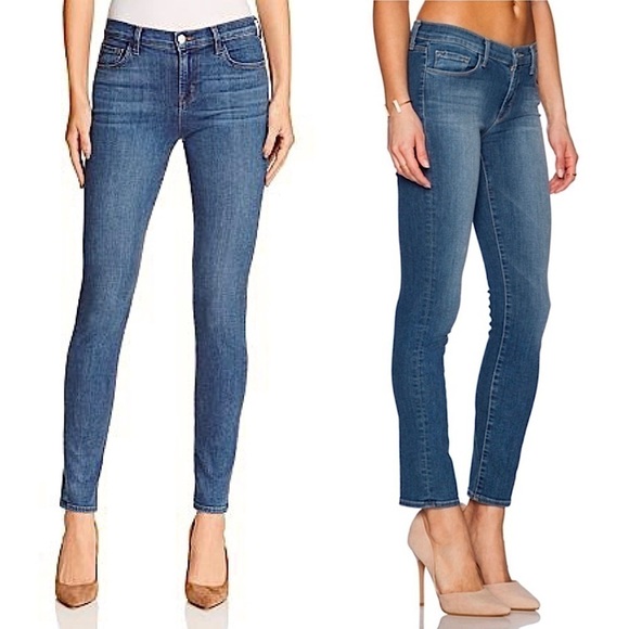 J. BRAND Premium Stretch Denim Medium Wash Ankle Crop Leggings Skinny Jeans 27 - Picture 2 of 7